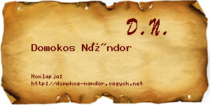 Domokos Nándor névjegykártya