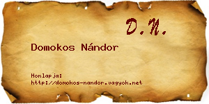 Domokos Nándor névjegykártya